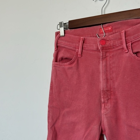 Mother The Hustler Ankle Fray Jeans Rose of Sharon Pink Wash Size 27 - Picture 5 of 10